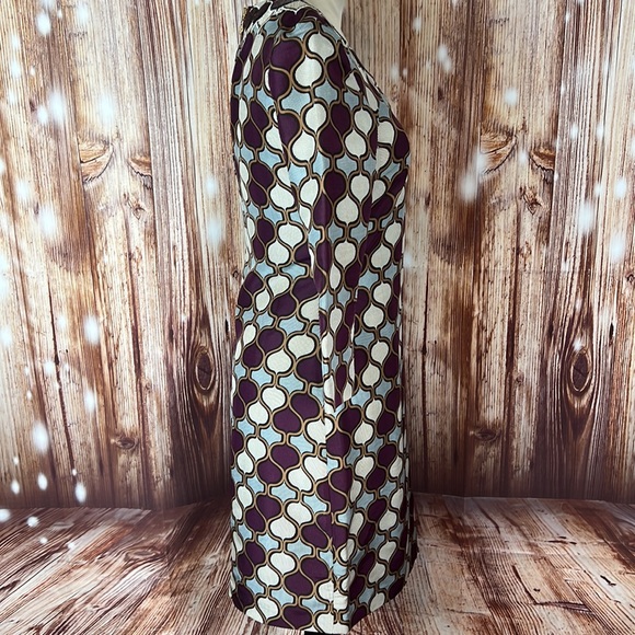 Tory Burch 3/4 Sleeve Silk Patterned Sequin Accent Dress 6 - Picture 6 of 8